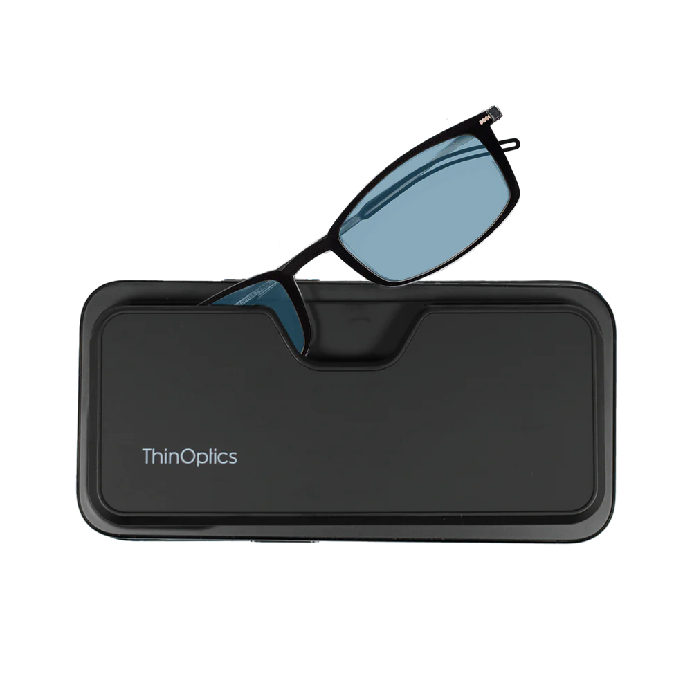 Компьютерные очки с кейсом MagSafe. ThinOptics Brooklyn Blue Light Blocker Glasses + MagSafe Connect Case